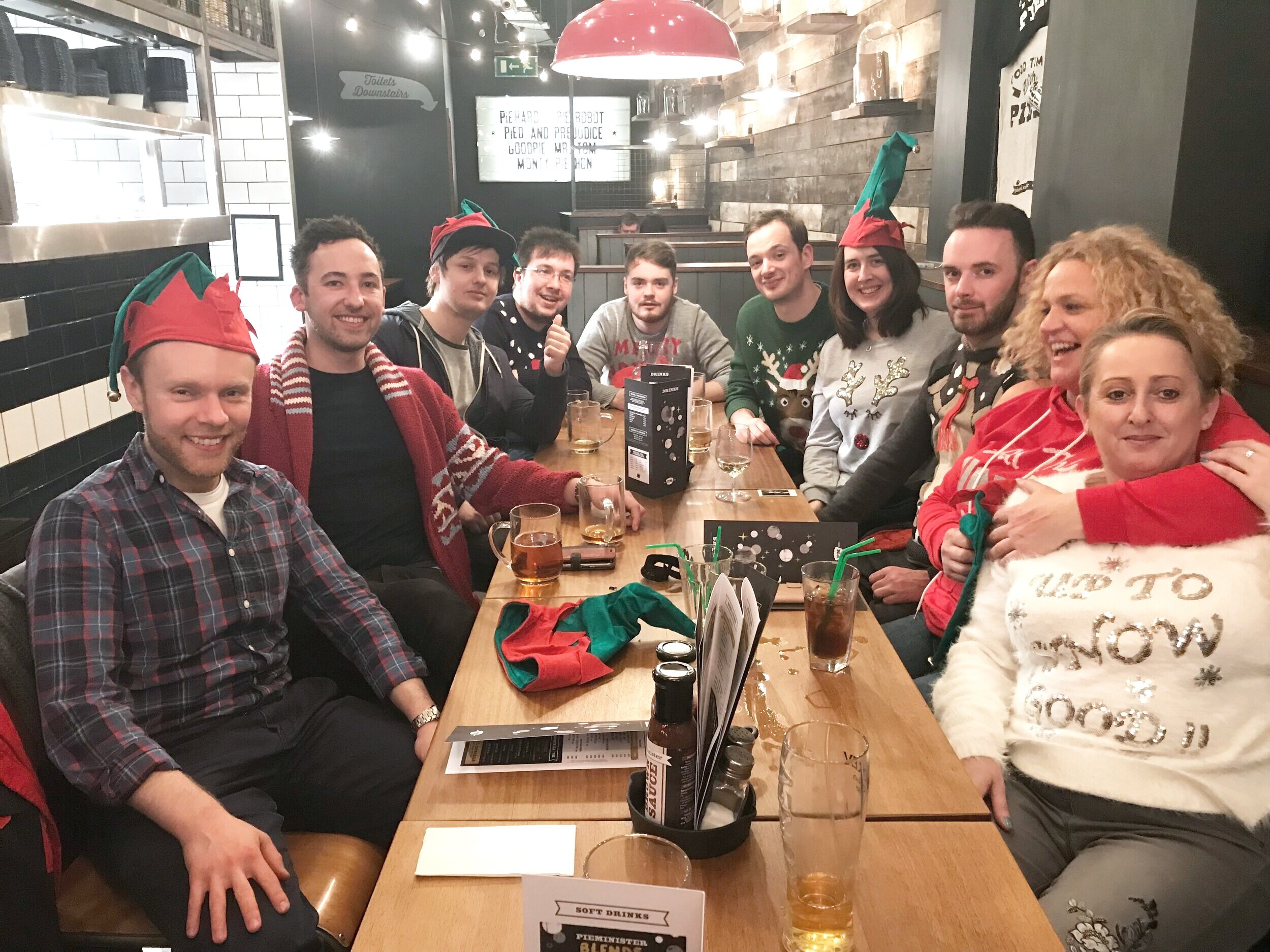 Photo of the team at their Christmas party